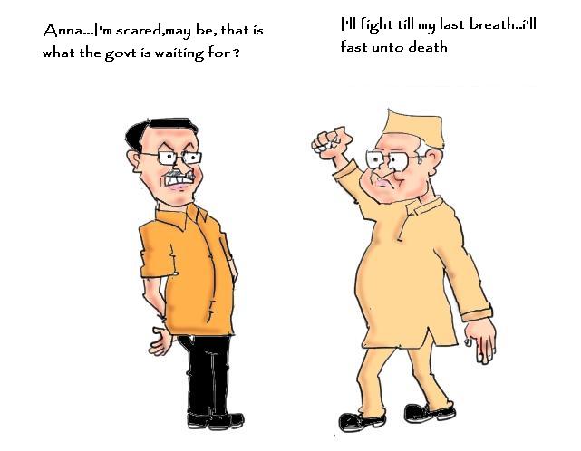 Team Anna begins Fast Today At Jantar Mantar ! –  | Fresh Quotes  Cartoons & Doodles on Mugs & T-Shirts