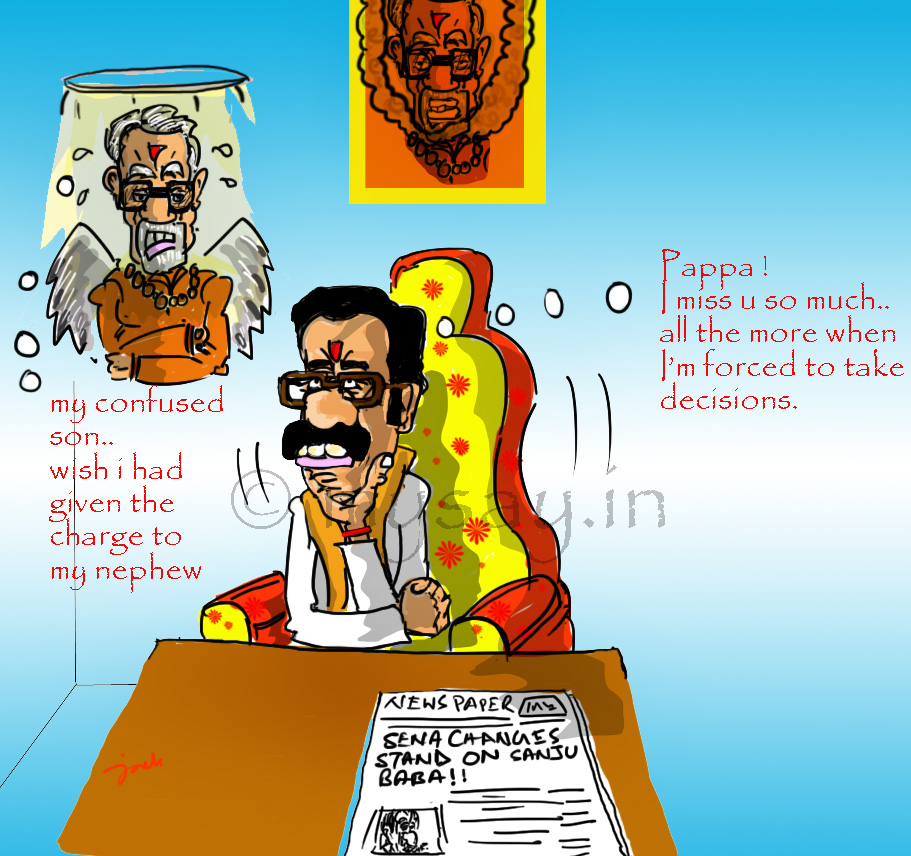 uddhav thackeray cartoon image,bal thackeray image,sanjay dutt cartoon image,