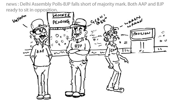 Delhi assembly polls,bjp cartoon,aap cartoon,congress cartoon,mysay.in,