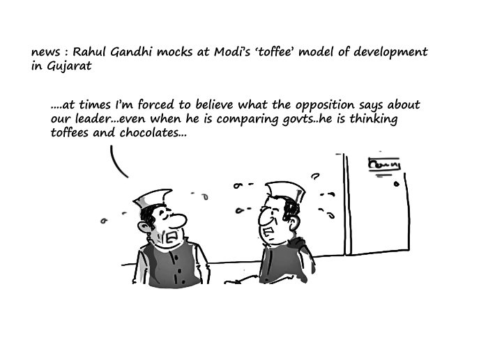 toffe model of development,rahul gandhi jokes,modi jokes,mysay.in,political cartoons 2014,