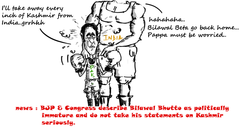 bilawal bhutto zardari cartoon,kashmir,political cartoons,